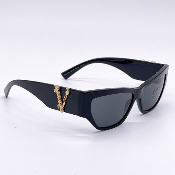 New Versace 56mm Black Acetate Sunglasses